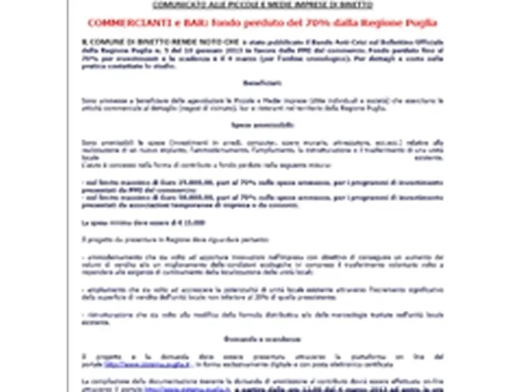 fondo perduto