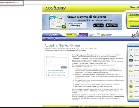 Pagina di accesso postepay on line