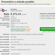 preventivo e scheda prestito