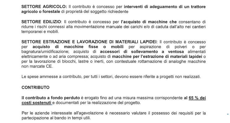 Bando contributo a fondo perduto<p />